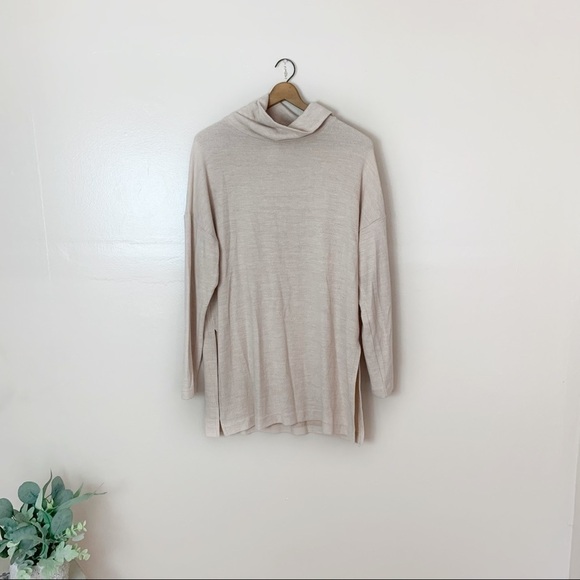 [H&M] Cream Light Tan Cowl Neck Long Sleeve Pullover Top - Picture 1 of 9